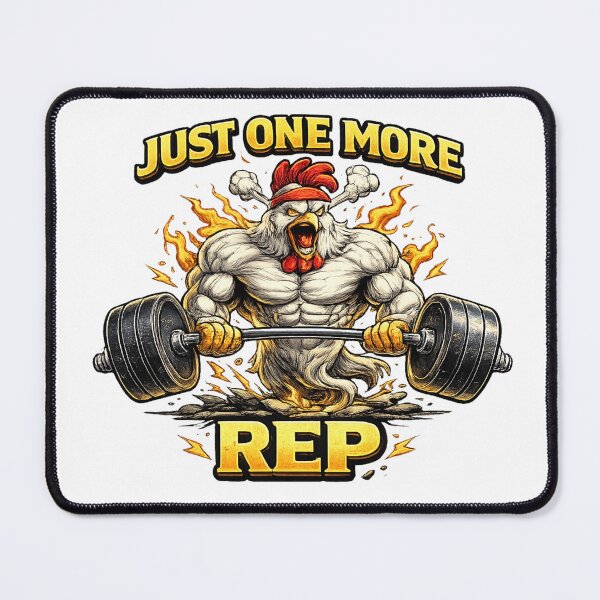 Item preview, Buff Rooster Bodybuilding - Just One More Rep - Fitness Motivation designed and sold by Psychlee Best Finds.
