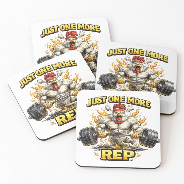 Item preview, Buff Rooster Bodybuilding - Just One More Rep - Fitness Motivation designed and sold by Psychlee Best Finds.