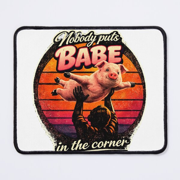 Item preview, Nobody Puts Babe in the Corner Pig Shirt – Funny Movie Parody Retro Vintage Graphic Tee designed and sold by GVBShirts.