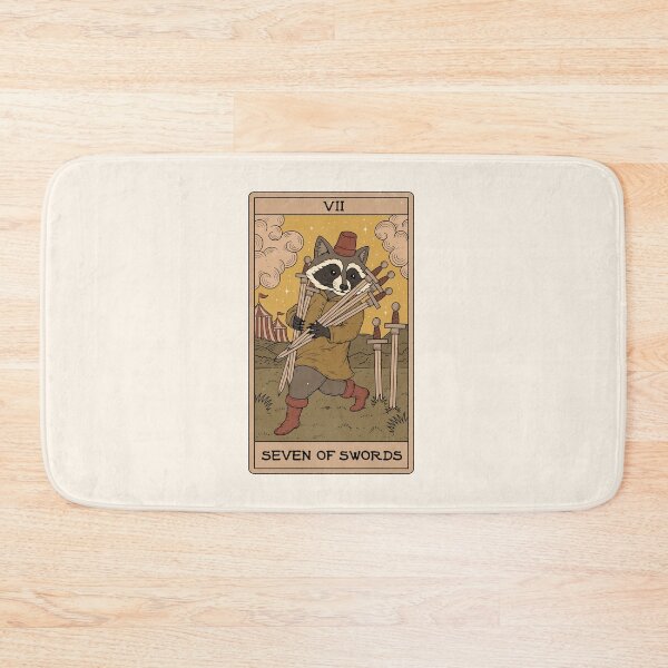 Item preview, Seven of Swords - Raccoons Tarot designed and sold by Thiago Corrêa.