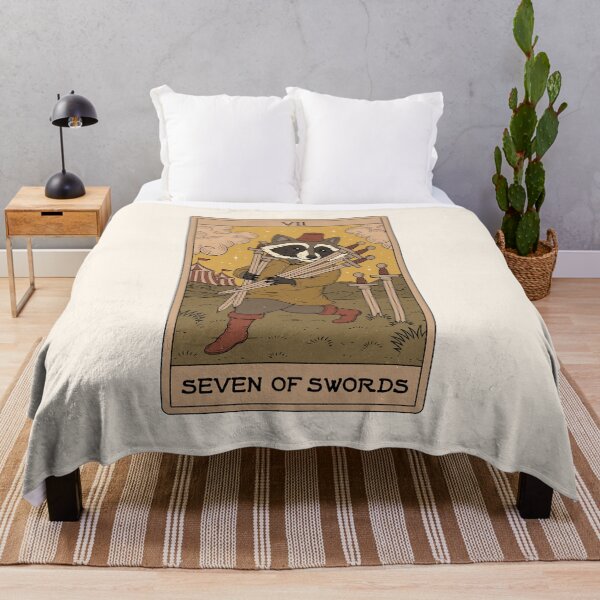 Item preview, Seven of Swords - Raccoons Tarot designed and sold by Thiago Corrêa.