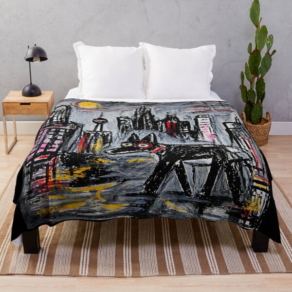 Item preview, Black Dog in Night City Street designed and sold by Modaozushi216.