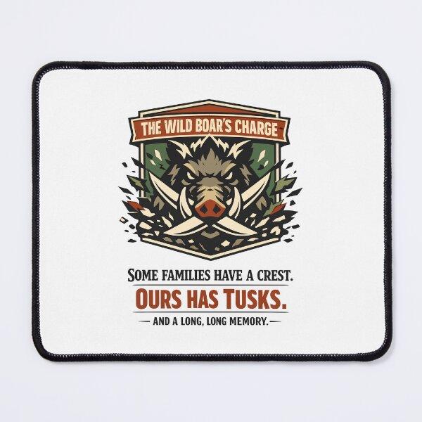 Item preview, Wild Boar Charge Family Crest of Tusks designed and sold by WildlifeInc.