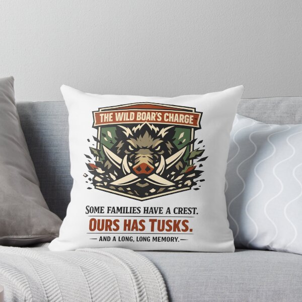 Item preview, Wild Boar Charge Family Crest of Tusks designed and sold by WildlifeInc.