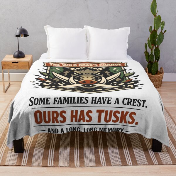 Item preview, Wild Boar Charge Family Crest of Tusks designed and sold by WildlifeInc.