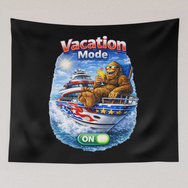 Item preview, Funny Bigfoot Vacation Mode Yacht Design designed and sold by FREENATION2026.