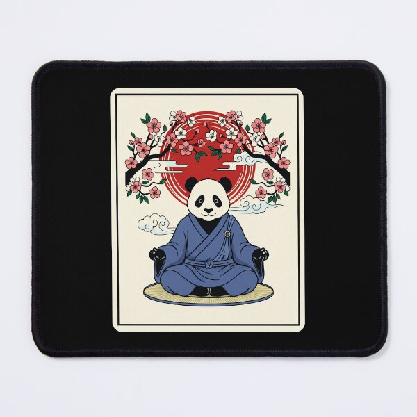 Item preview, Zen Panda Meditation Cherry Blossom Red Sun designed and sold by JordynLadukeg65.