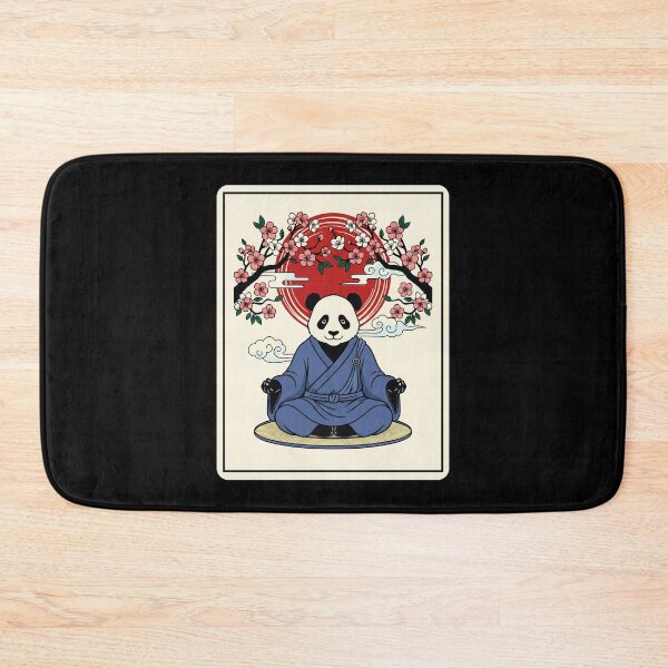 Item preview, Zen Panda Meditation Cherry Blossom Red Sun  designed and sold by JordynLadukeg65.