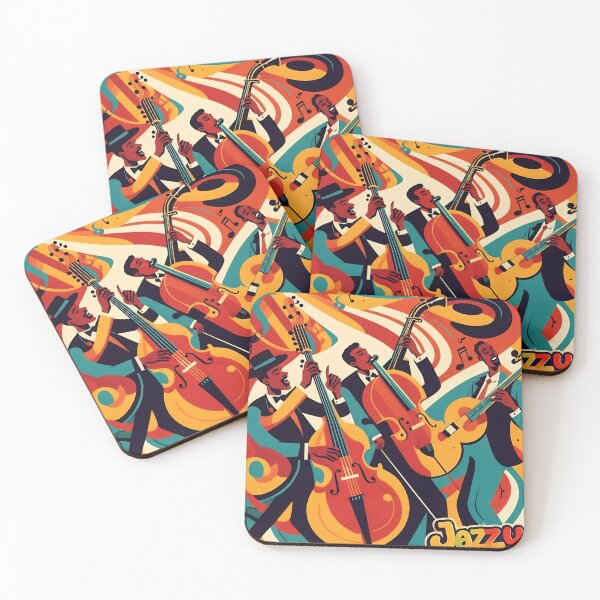 Item preview, Jazzy Shades – Colorful Jazz Trio Art designed and sold by ShaDeS-AI-Art.