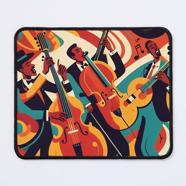 Item preview, Jazzy Shades – Colorful Jazz Trio Art designed and sold by ShaDeS-AI-Art.