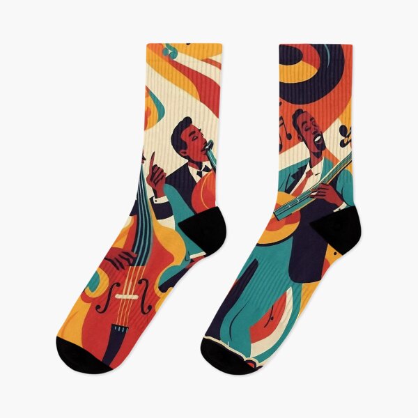 Item preview, Jazzy Shades – Colorful Jazz Trio Art designed and sold by ShaDeS-AI-Art.