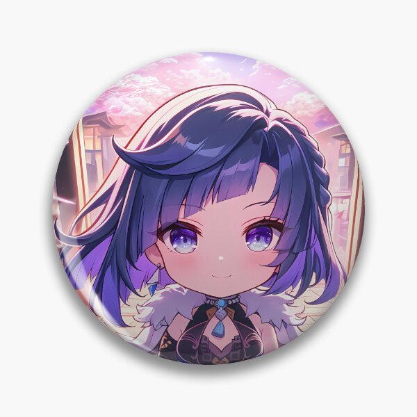 Item preview, Yelan Genshin Impact Chibi Blue Hair Sakura Window designed and sold by TanglenRabbit.