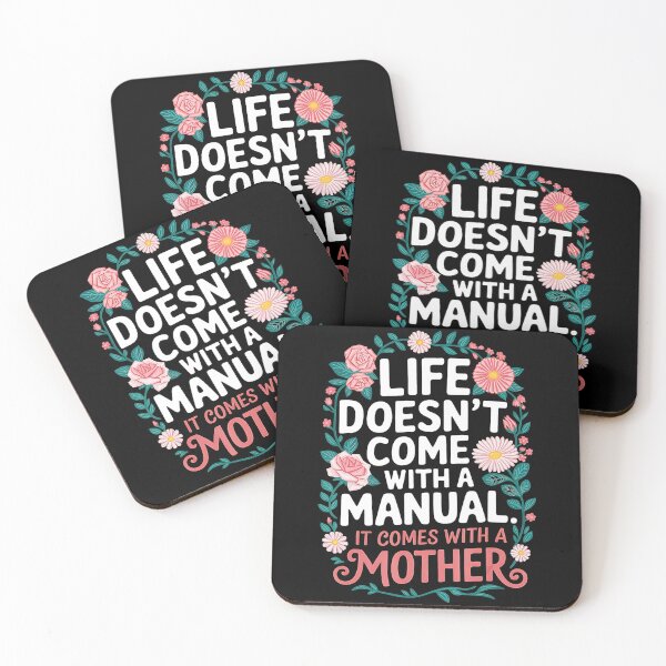 Item preview, Life Doesn’t Come With A Manual Mother Quote Floral designed and sold by zamiokaline.