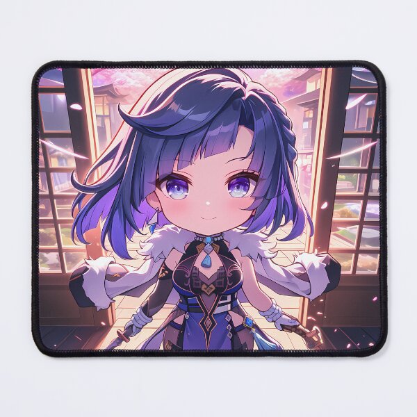 Item preview, Yelan Genshin Impact Chibi Blue Hair Sakura Window designed and sold by TanglenRabbit.