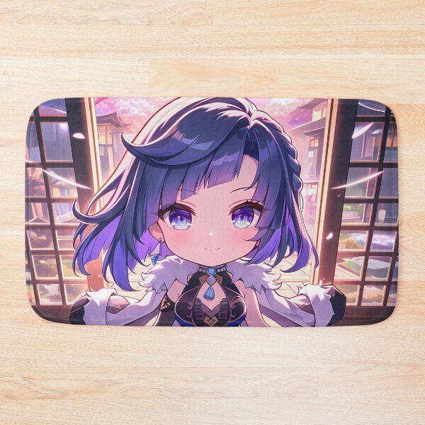 Item preview, Yelan Genshin Impact Chibi Blue Hair Sakura Window designed and sold by TanglenRabbit.