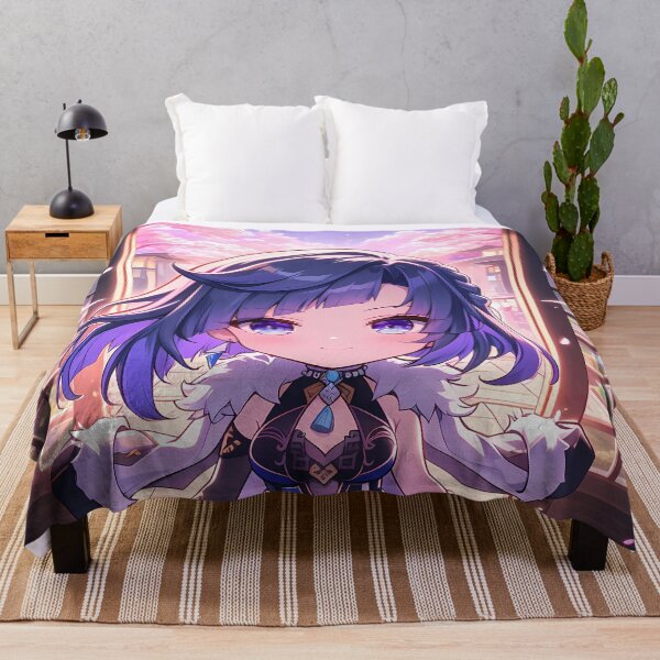 Item preview, Yelan Genshin Impact Chibi Blue Hair Sakura Window designed and sold by TanglenRabbit.