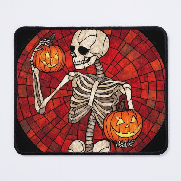Item preview, Stained Glass Halloween Skeleton and Jack O Lanterns designed and sold by WigOutlet.