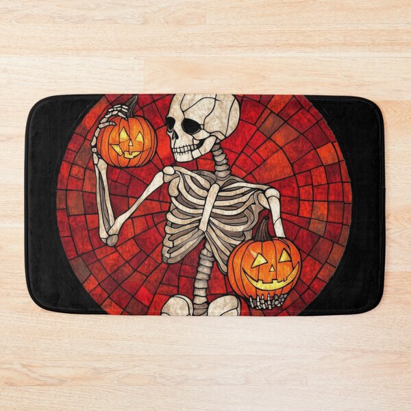 Item preview, Stained Glass Halloween  Skeleton and Jack O Lanterns designed and sold by WigOutlet.