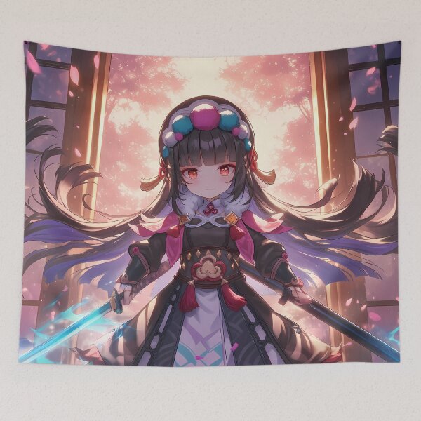 Item preview, Yun Jin Genshin Impact Chibi Opera Style Blue Aura designed and sold by TanglenRabbit.