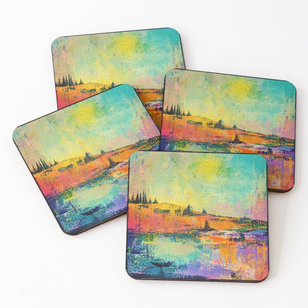 Item preview, Abstract Color Landscape Lake Reflection Painting Style designed and sold by Modaozushi216.