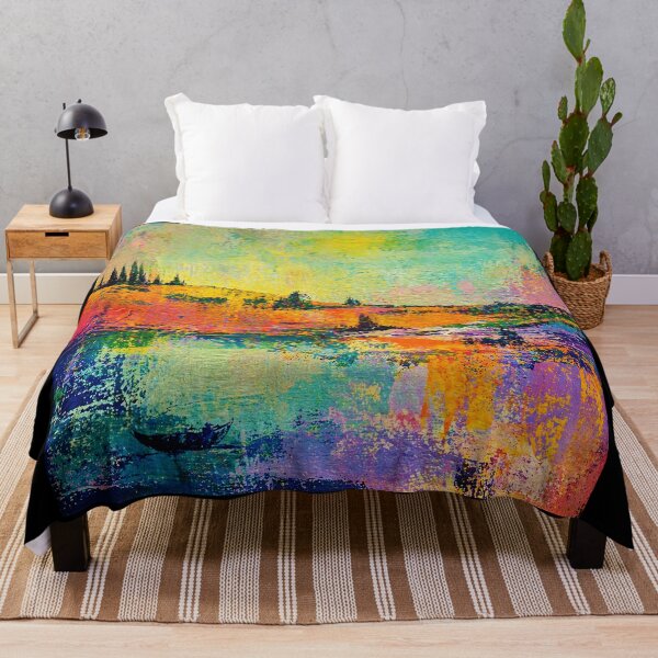 Item preview, Abstract Color Landscape Lake Reflection Painting Style designed and sold by Modaozushi216.