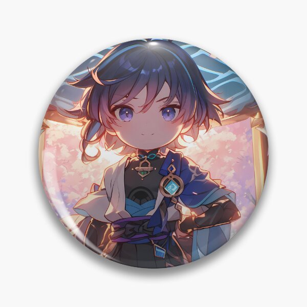 Item preview, Wanderer Genshin Impact Chibi Wide Hat Sakura Sunset designed and sold by TanglenRabbit.
