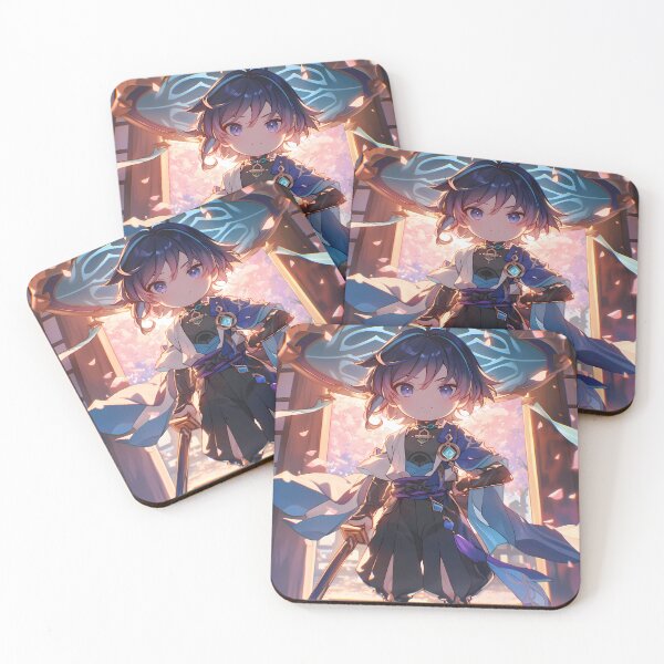 Item preview, Wanderer Genshin Impact Chibi Wide Hat Sakura Sunset designed and sold by TanglenRabbit.
