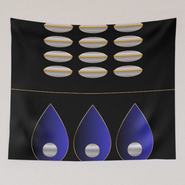 Item preview, Midnight Abundance – Black Navy Silver Geometric Abstract Wall Art designed and sold by Dee Tirang.