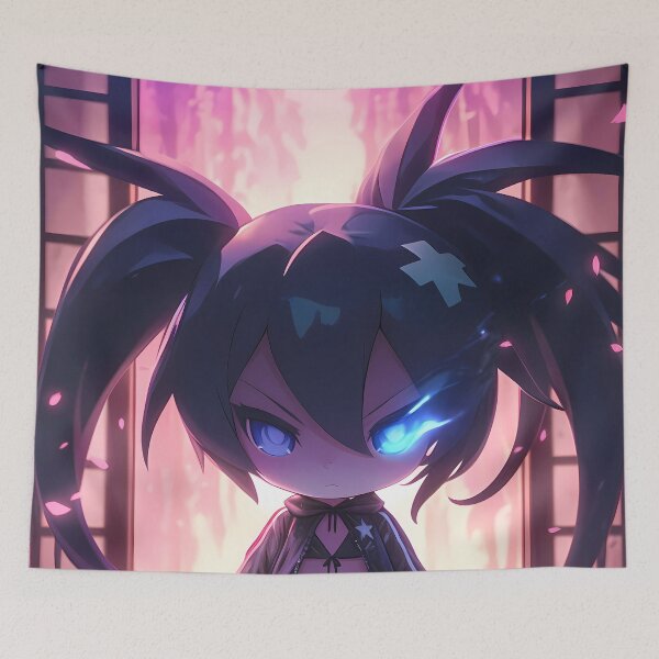Item preview, Black Rock Shooter Black Rock Shooter Chibi Neon Sakura Moonlight designed and sold by TanglenRabbit.