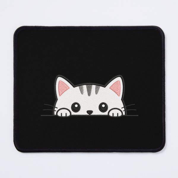 Item preview, Cute Cat Peeking Kawaii Minimal Embroidery Style Design designed and sold by ColorSplash123.