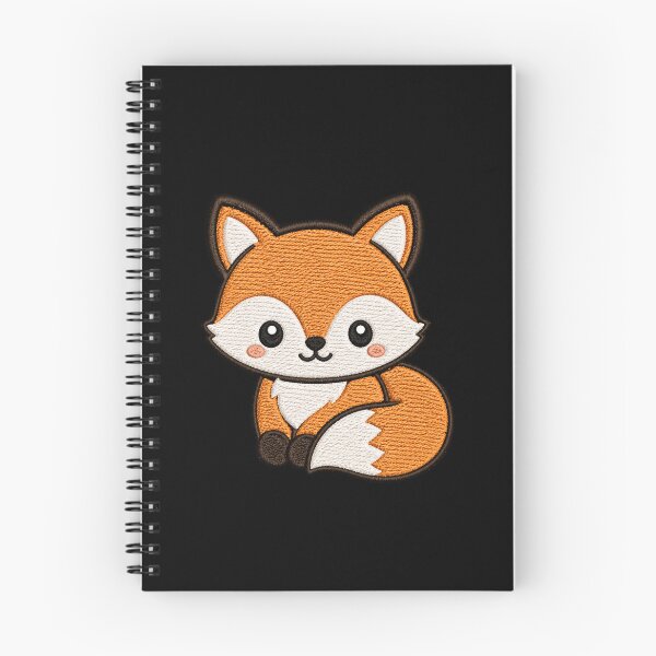 Item preview, Cute Fox Sitting Curled Tail Kawaii Minimal Embroidery Style Design designed and sold by ColorSplash123.