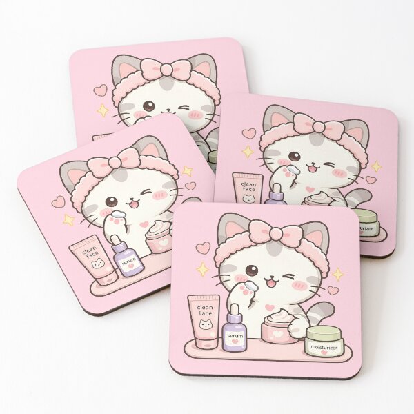 Item preview, Kawaii Kitten Skincare Routine designed and sold by EsenciaZen.