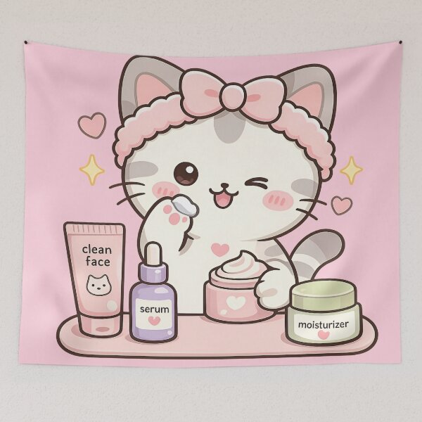 Item preview, Kawaii Kitten Skincare Routine designed and sold by EsenciaZen.