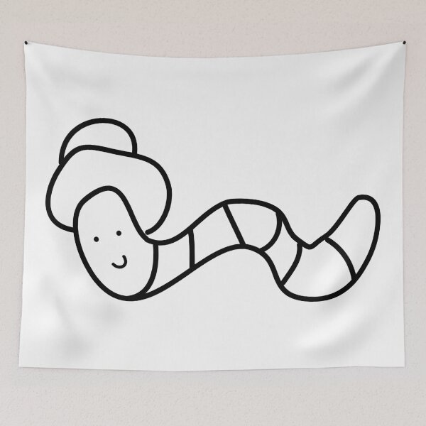 Item preview, Worm with a hat designed and sold by fluffyfamcraft.