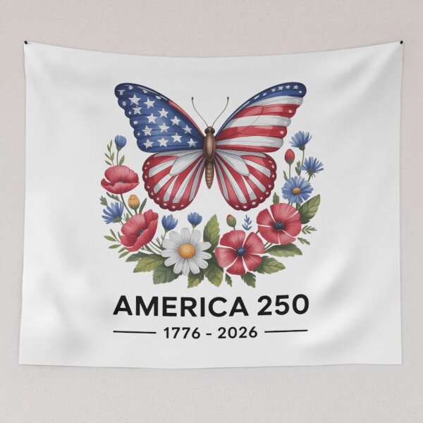 Item preview, 250th Anniversary Butterfly USA Flag Patriotic 4th of July designed and sold by TyraYoung.
