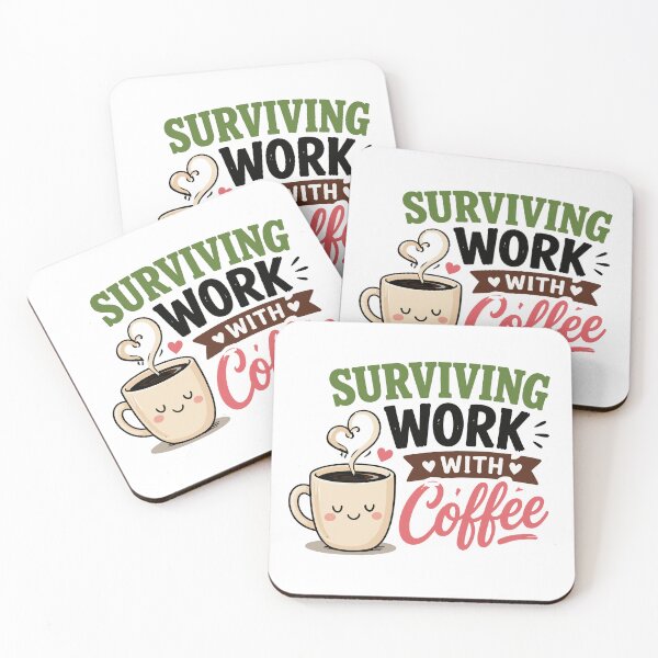 Item preview, Surviving Work with Coffee – Funny Office Mood designed and sold by Gift Phrase Studio.