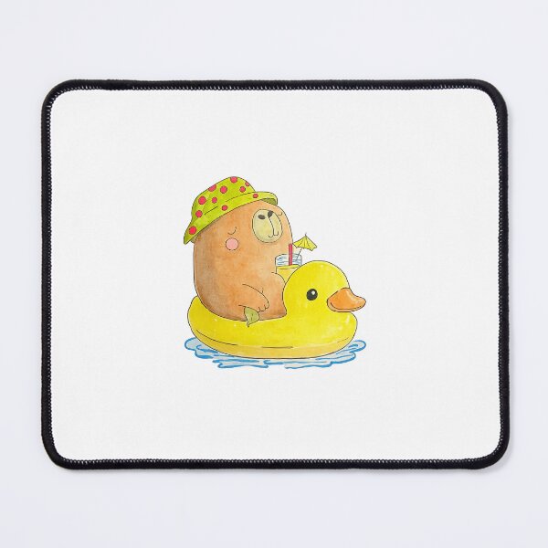 Aperçu de l'œuvre Un capybara se détend en buvant un verre créée et vendue par Artful Things.