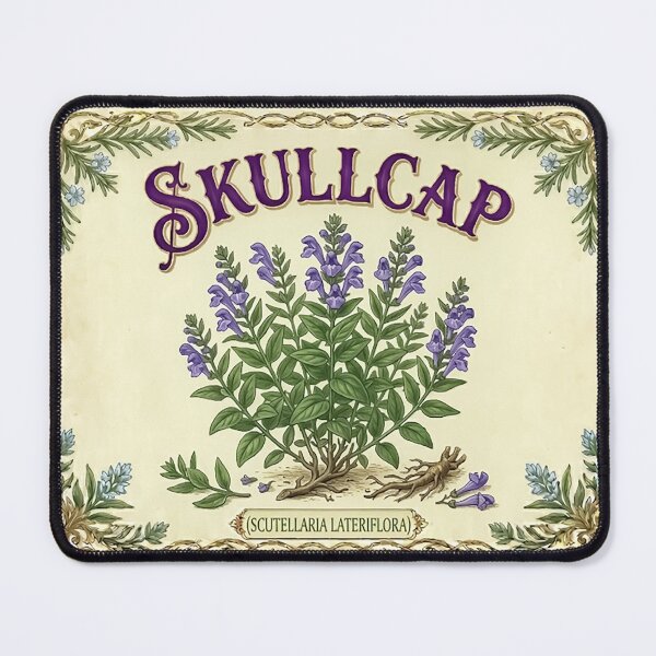Item preview, Victorian Skullcap Herb Watercolor Apothecary label Herbalism – Vivid Botanical Herb - Botanical designed and sold by CattlettArt.