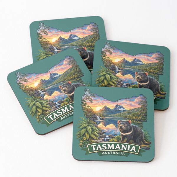 Item preview, Tasmania, Australia - Cradle Mountain and Tasmanian Devil designed and sold by Myra365Art.