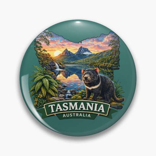 Item preview, Tasmania, Australia - Cradle Mountain and Tasmanian Devil designed and sold by Myra365Art.