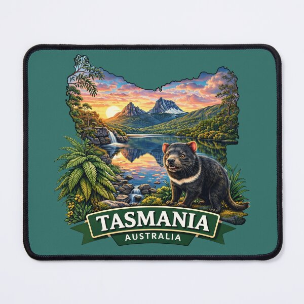 Item preview, Tasmania, Australia - Cradle Mountain and Tasmanian Devil designed and sold by Myra365Art.