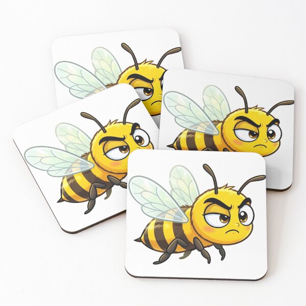Item preview, Angry Grumpy Bee Funny Cartoon Character Art designed and sold by Hafcishop.