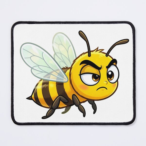 Item preview, Angry Grumpy Bee Funny Cartoon Character Art designed and sold by Hafcishop.