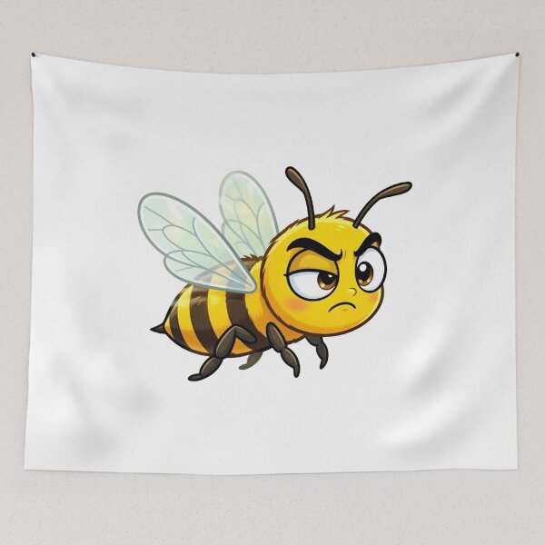 Item preview, Angry Grumpy Bee Funny Cartoon Character Art designed and sold by Hafcishop.