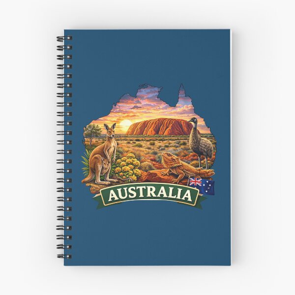 Item preview, Australia - Uluru, Outback with Kangaroo and Desert Wildlife designed and sold by Myra365Art.