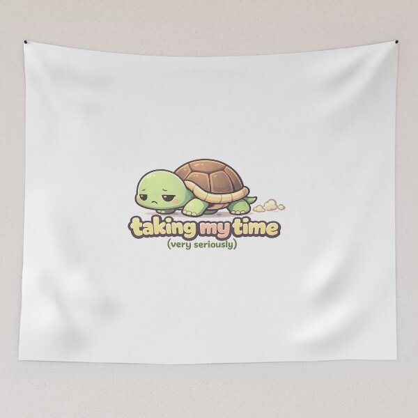 Item preview, "Taking My Time" | Aesthetic Sleepy Turtle & Relatable Slow Life Art designed and sold by Naviora.