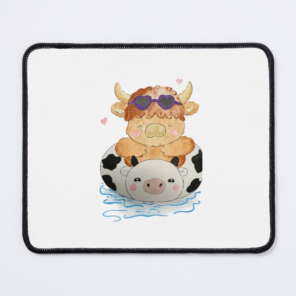 Item preview, Cute highland cow relaxing in a floatie designed and sold by Artful Things.