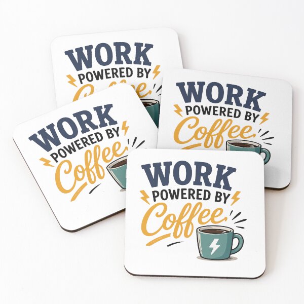 Item preview, Work Powered by Coffee – Funny Energy Design designed and sold by Gift Phrase Studio.