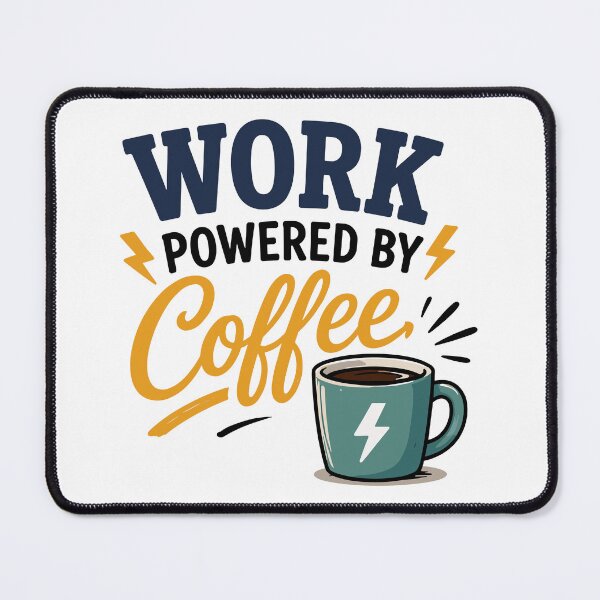 Item preview, Work Powered by Coffee – Funny Energy Design designed and sold by Gift Phrase Studio.