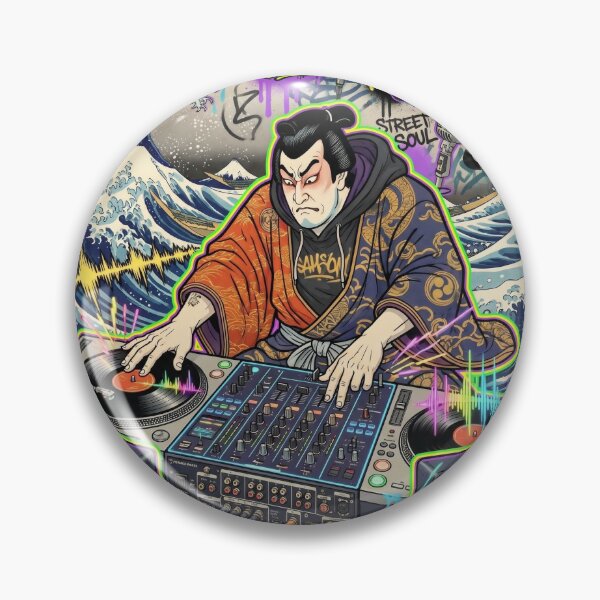 Item preview, Ukiyo Beats – Samurai DJ Dub Street Art Design designed and sold by Quelliron.